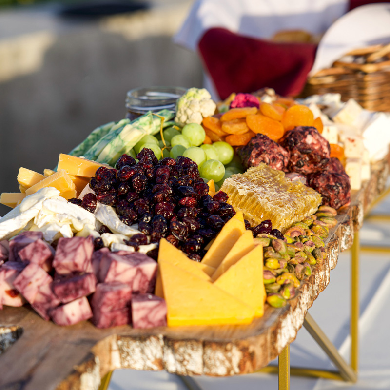fruits and cheese as an appetizer